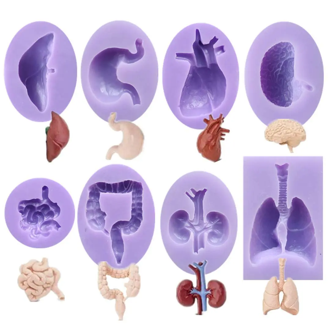 Dekostar Human Organs Shape Silicone Molds,8 Pcs | Food Preparation & Cake Decor (110 chars) - main product image