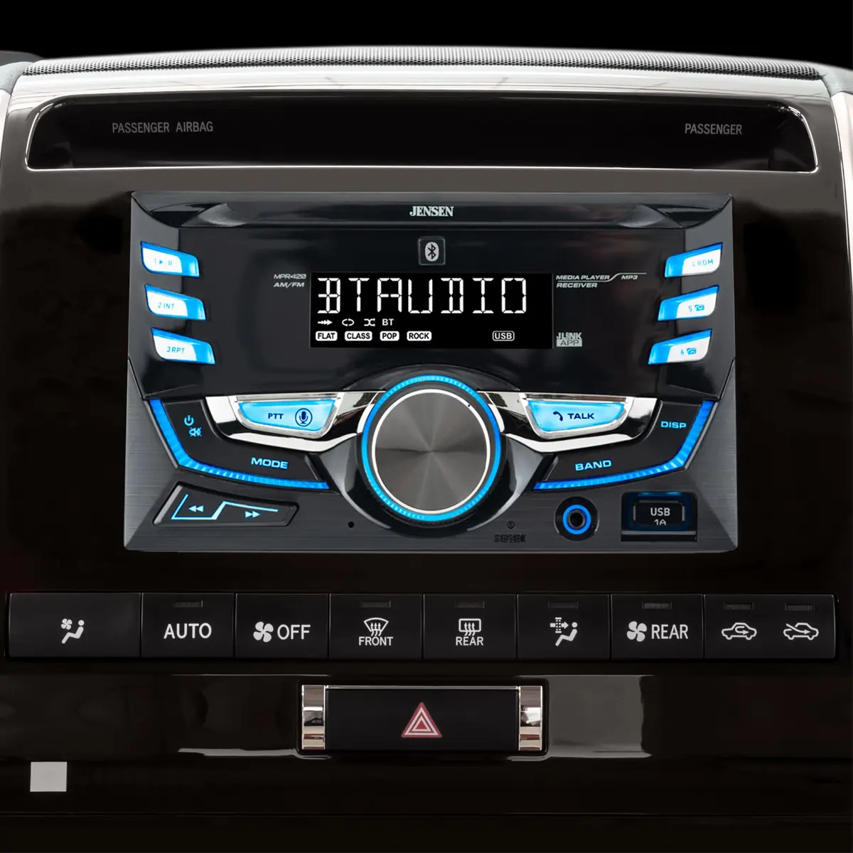 Jensen MPR420 Double DIN Bluetooth Car Stereo, AM/FM Radio, USB Playback | 7" LCD, 4W Power - view 6