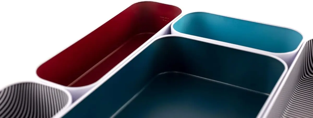 Three by Three Seattle Metal Drawer Organizer Tray Set, 5-Pc | Colorful, Stackable, Customizable Storage - view 4