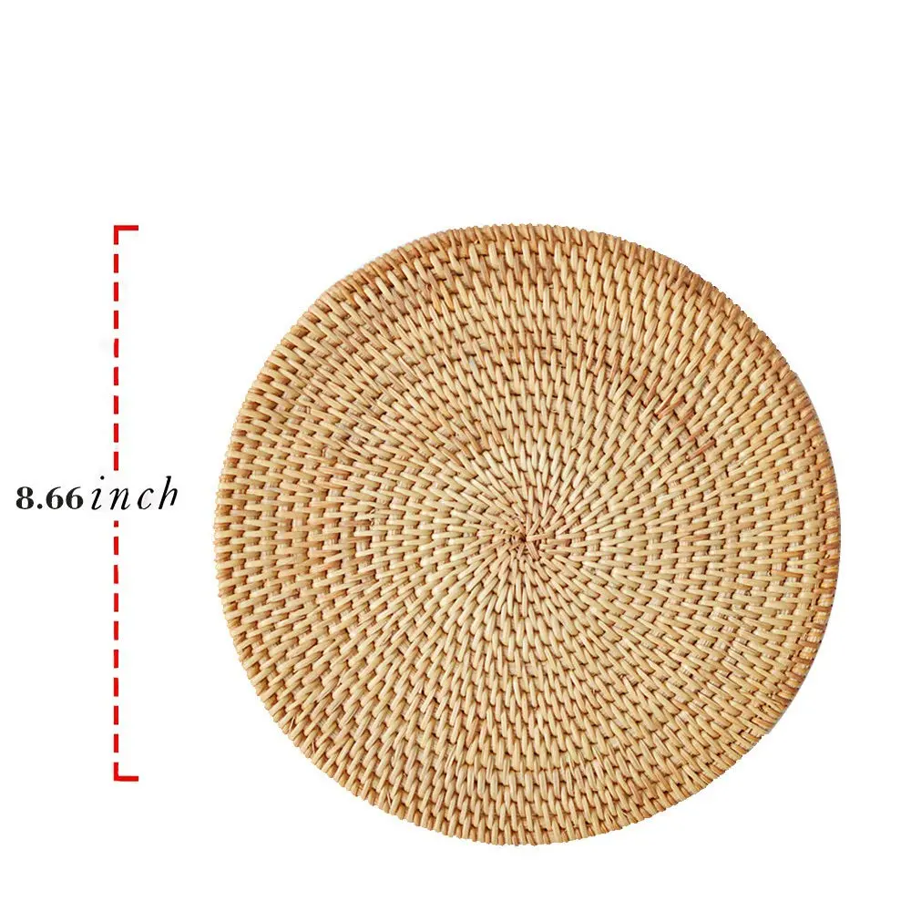 Unknown Trivet 8.66 inch Round Gold | Heat Resistant Woven Wood for Kitchen & Dining - view 6