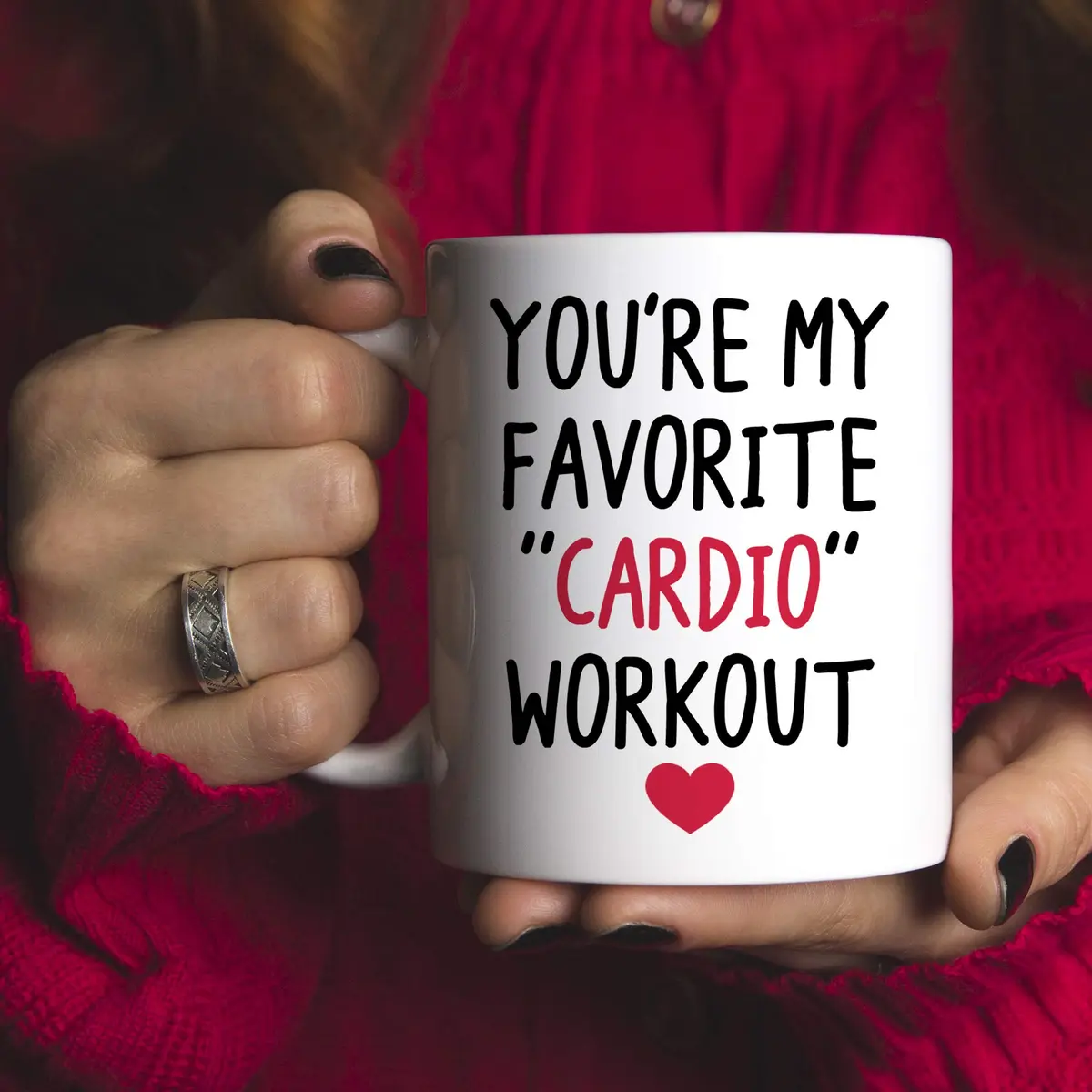 MyCozyCups You're My Favorite Cardio Workout Coffee Mug 11oz | Funny Gift for Husband, Wife, Partner - view 5