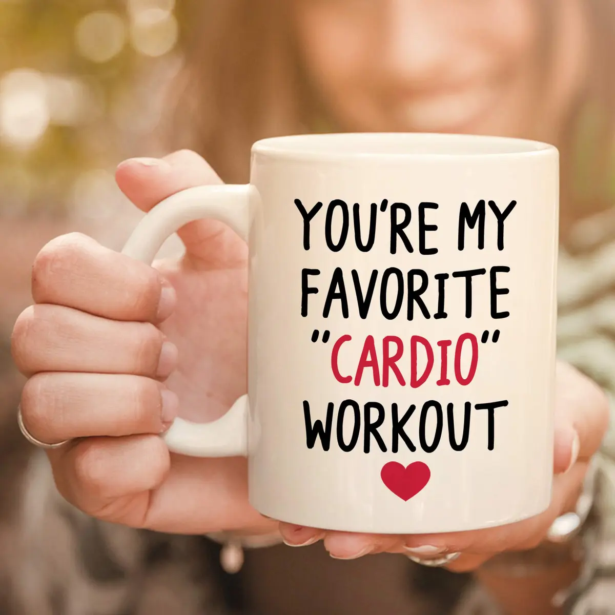 MyCozyCups You're My Favorite Cardio Workout Coffee Mug 11oz | Funny Gift for Husband, Wife, Partner - view 2
