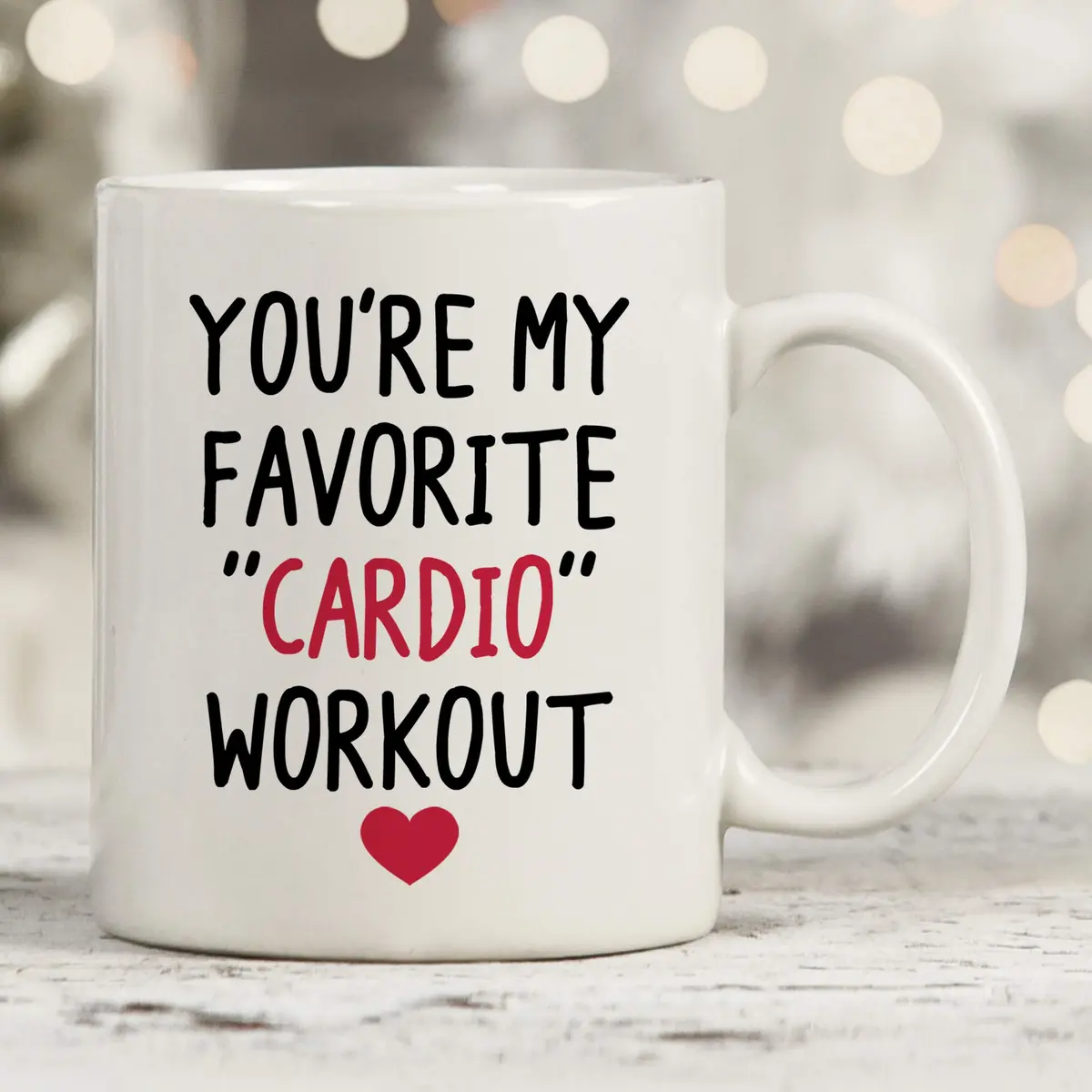 MyCozyCups You're My Favorite Cardio Workout Coffee Mug 11oz | Funny Gift for Husband, Wife, Partner - view 4