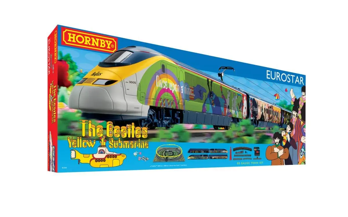 Hornby Electric Train Set - R1253T The Beatles Yellow Submarine OO Gauge Model for Adults, Vintage Hobby Toy, Tracks & Controller - main product image