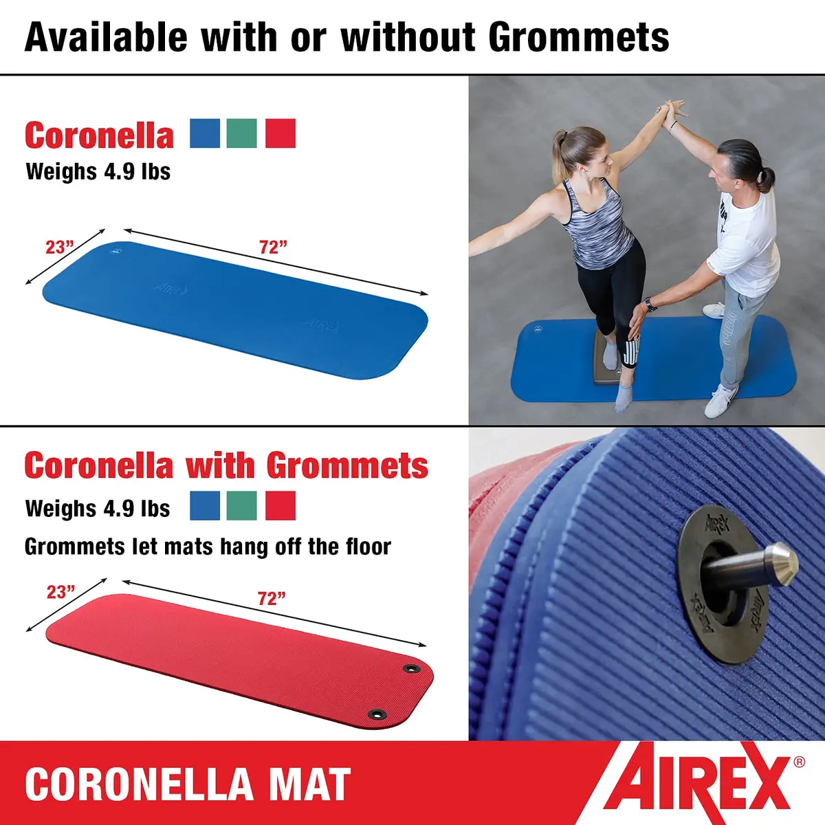 AIREX Coronella Exercise Mat 72" x 23" | Supportive Foam for Home & Gym Workouts - view 5