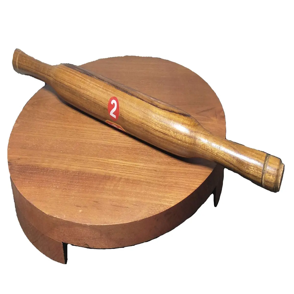 DBY Wooden Chakla Belan Set for Kitchen – Natural Wood Rolling Board & Pin for Chapati, Roti, Puri, Dough, Non-Slip Base, Handmade, Indian Traditional Cookware - main product image