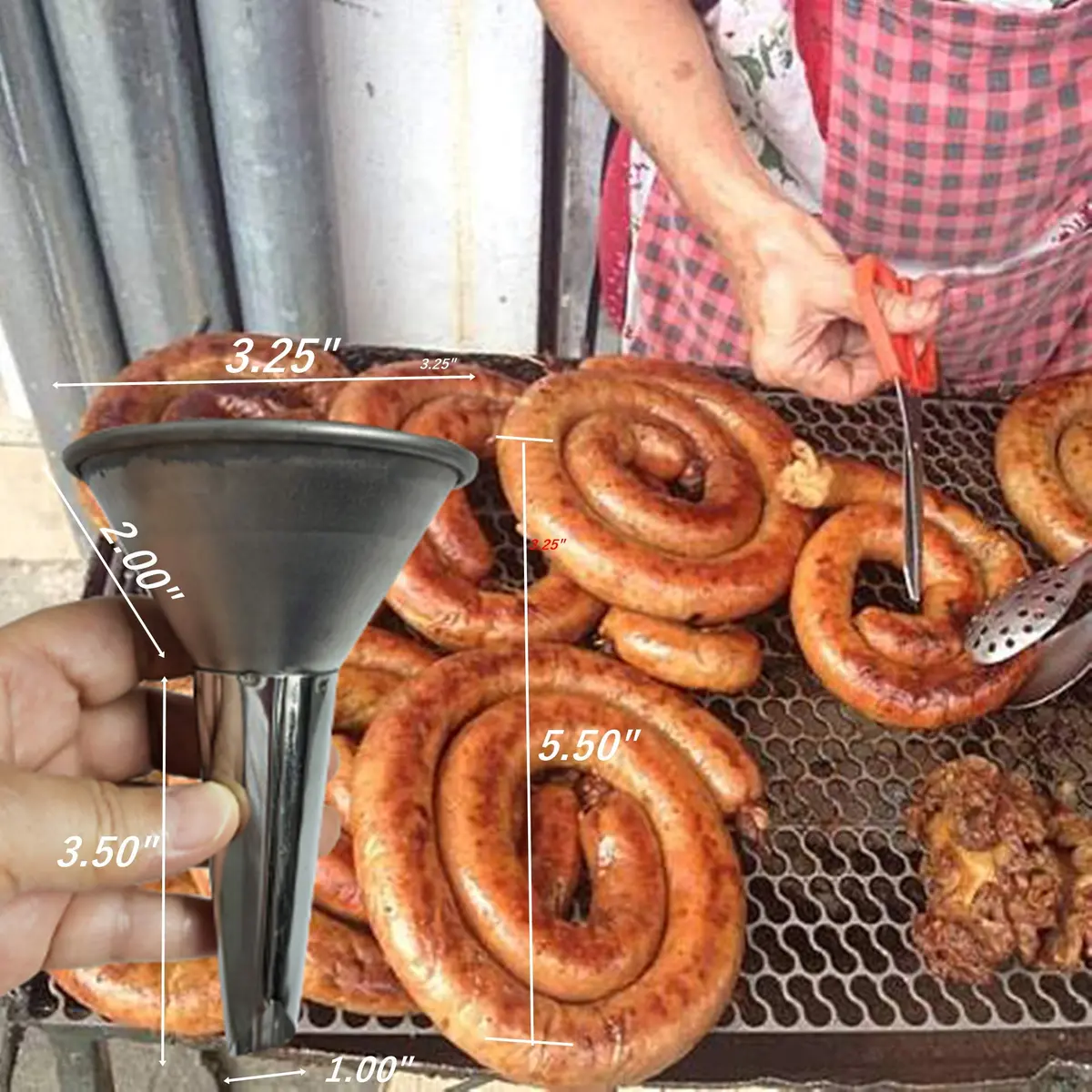 Heavens Tvcz Stainless Steel Cones for Sausage | Durable Food Funnel 3.25" & 5.50" - view 2