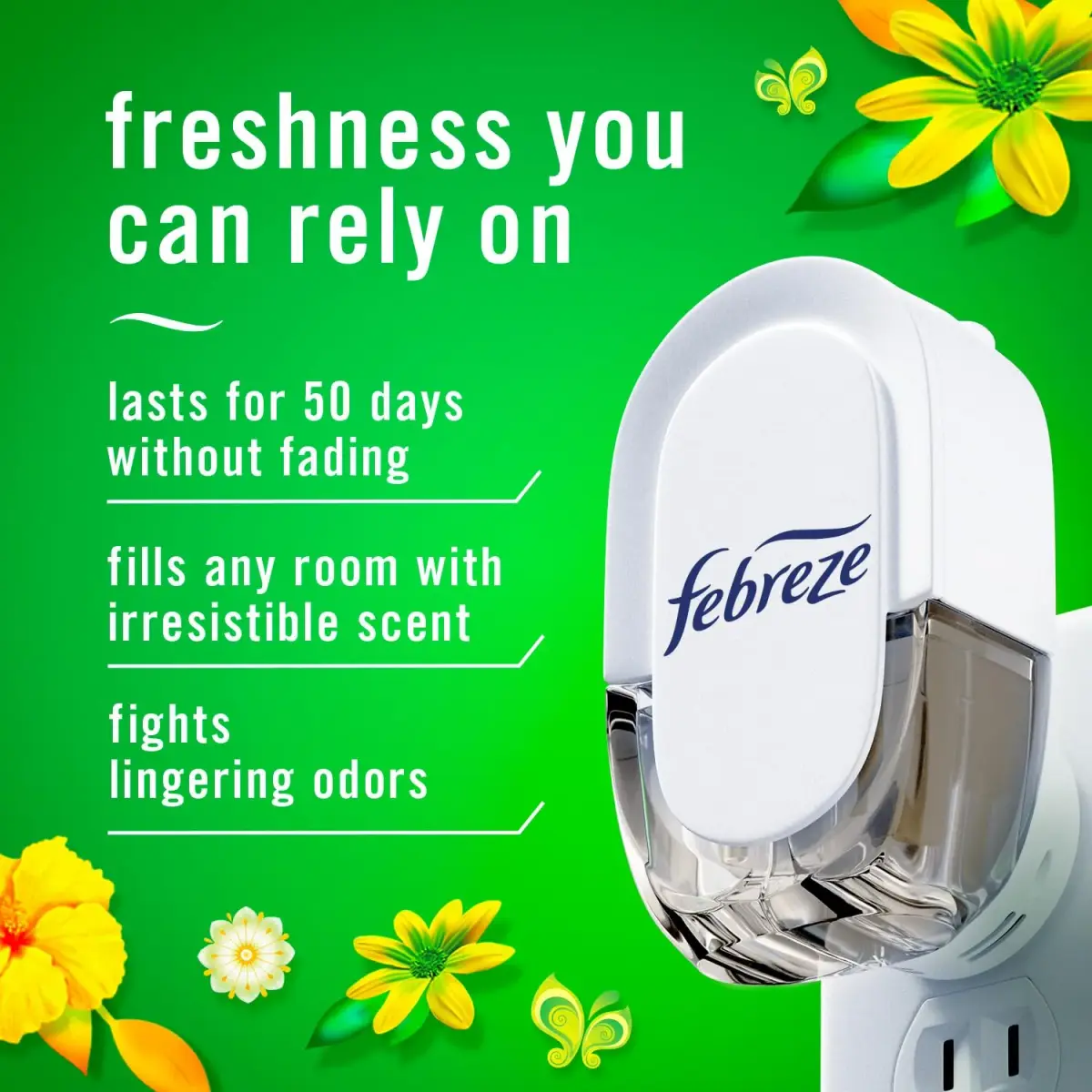 Febreze Fade Defy PLUG Air Freshener Refills, Gain Original Scent, 0.87oz (25.7ml) Each, 3 Count | Lasts 50 Days on Low - view 2