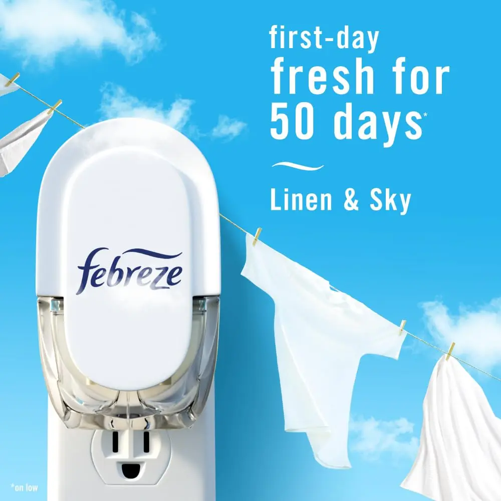 Febreze Fade Defy PLUG Air Freshener Refills, Linen & Sky Scent, 2.61 fl oz (77 ml) | Lasts 50 Days on Low - view 3
