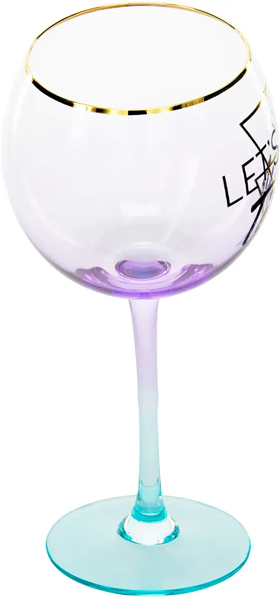 Pavilion Gift Company Let's Get Tipsy Purple Ombre Stemmed Wine Glass 266ml (11 Oz) | Unique Geometric Design - view 6