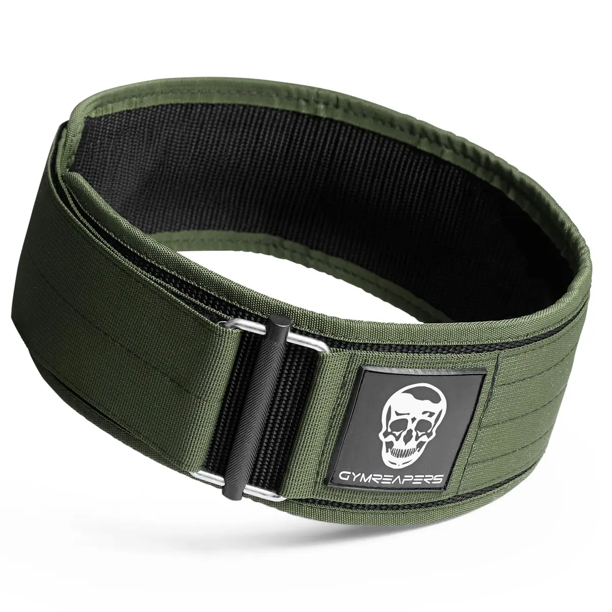 Gymreapers Quick Locking Weightlifting Belt Ranger Green X-Small | 4 Inch Nylon Metal Buckle Back Support - main product image