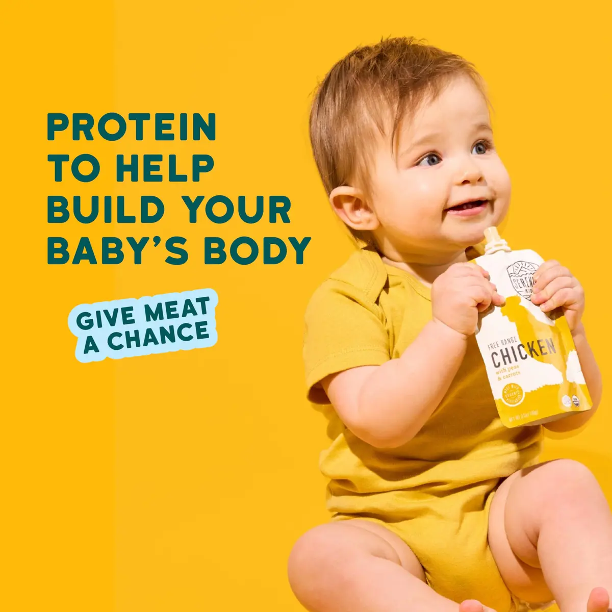 Serenity Kids 6+ Months Chicken Baby Food Pouch | Organic Protein & No Added Sugar (70-120 chars) - view 5
