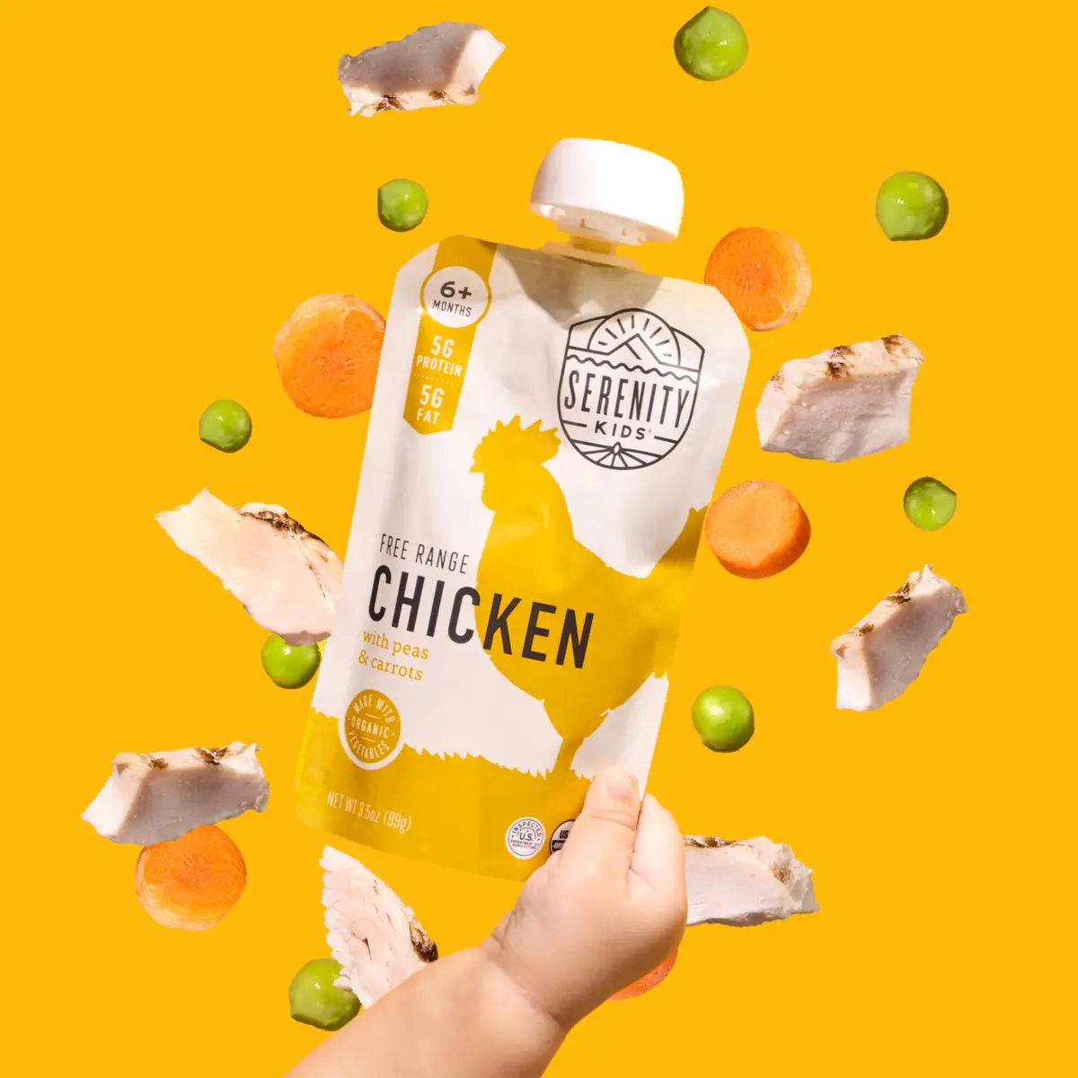 Serenity Kids 6+ Months Chicken Baby Food Pouch | Organic Protein & No Added Sugar (70-120 chars) - view 6