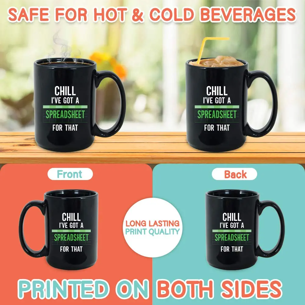 Bubble Hugs Accountant Coffee Mug 15 oz Black | Funny Finance Data Analyst Gift Men Women - view 3