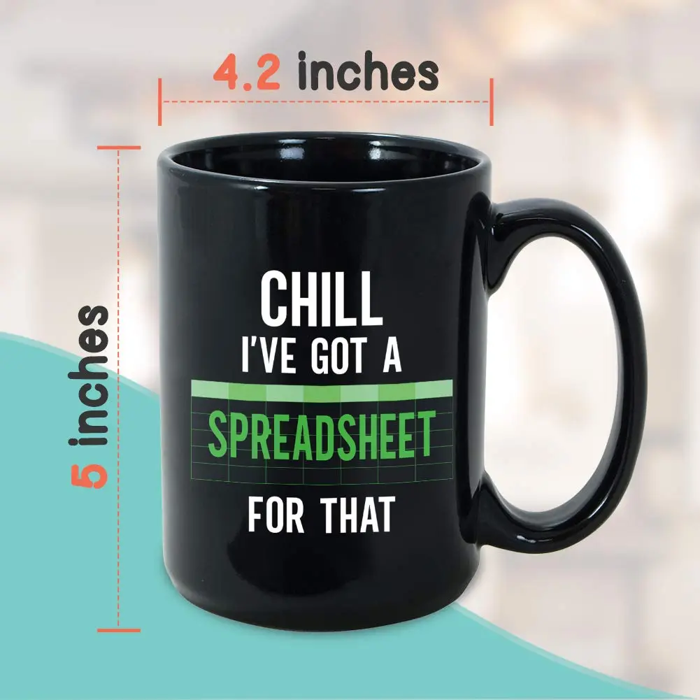 Bubble Hugs Accountant Coffee Mug 15 oz Black | Funny Finance Data Analyst Gift Men Women - view 4