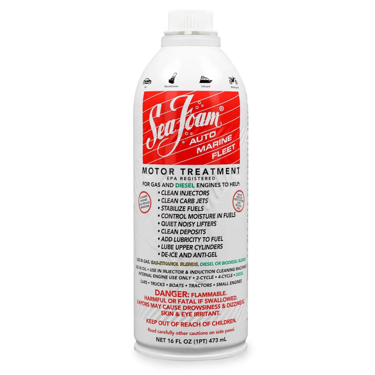 Sea Foam SF-16 Motor Treatment 16 oz (473 ml) | Cleans Fuel & Oil Systems - main product image