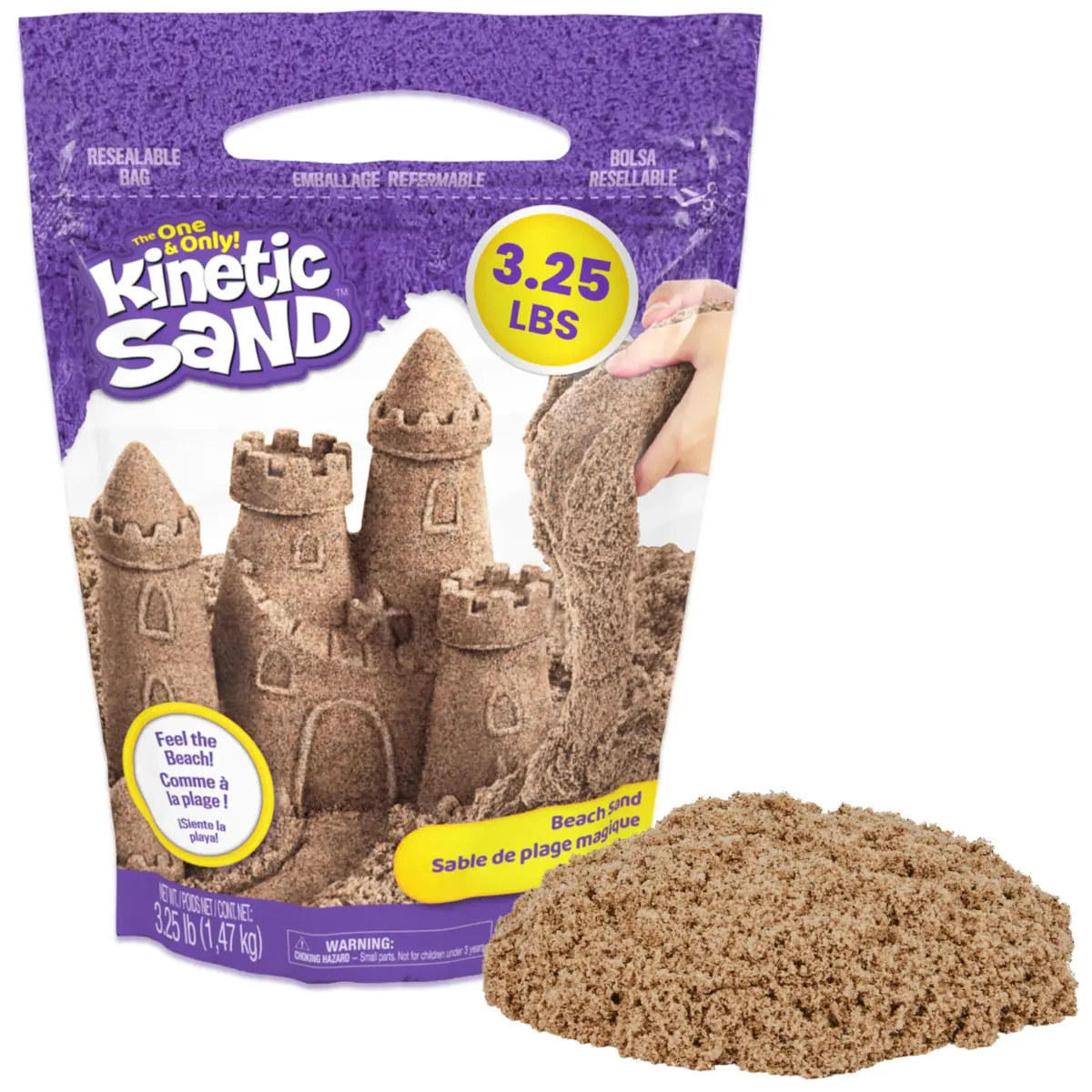 Kinetic Sand Beach Sand 1.47 kg (3.25lb) | Sensory Toys for Kids Ages 3+ - main product image