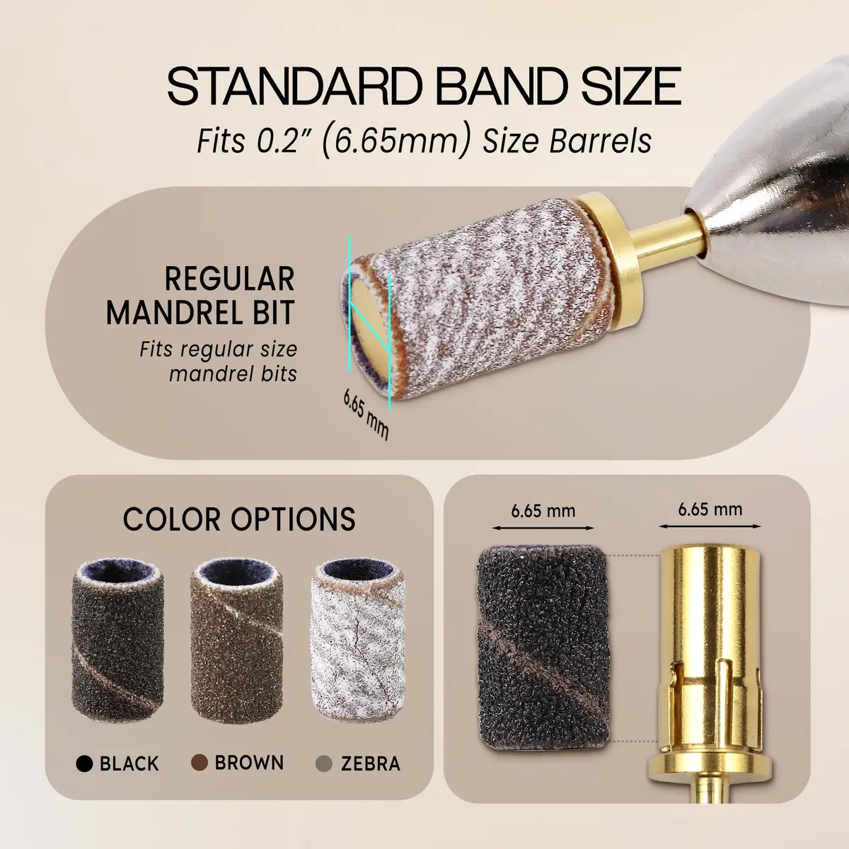 PANA 100 Pieces Nail Sanding Bands 120 Grit (0.3 in. / 7.6 mm) | Professional Coarse Grit for Acrylic Nails - view 6