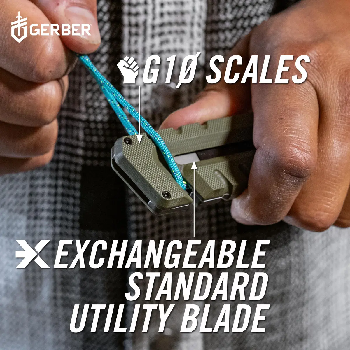 Gerber Prybrid Utility Knife Multitool 8-in-1 Box Cutter, Green G10, 10.8 cm (4.25 in) Folded - view 5