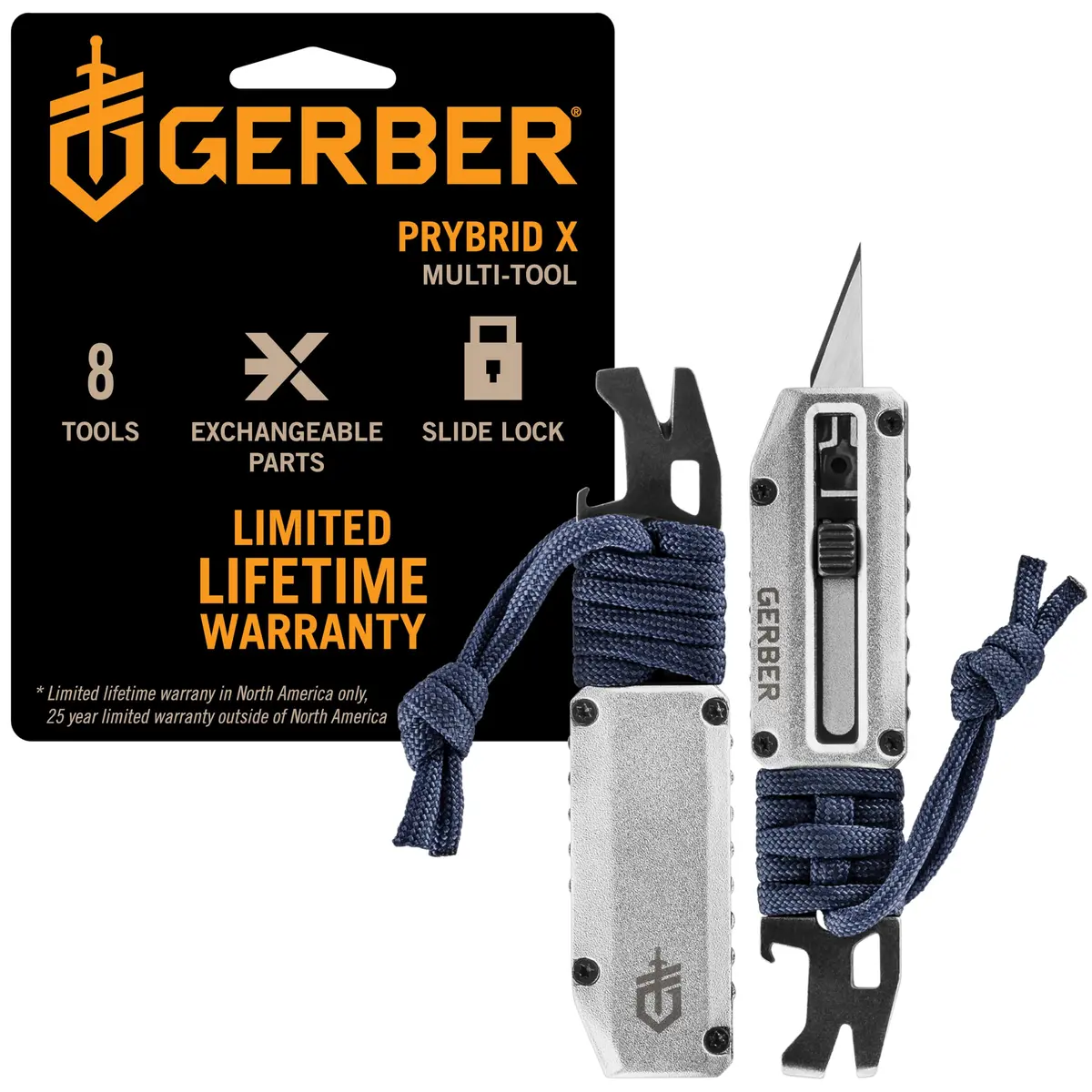Gerber Prybrid X EDC Pocket Knife Multitool with Bottle Opener, Urban Blue | 10.16 cm (4 inches) Folded - main product image