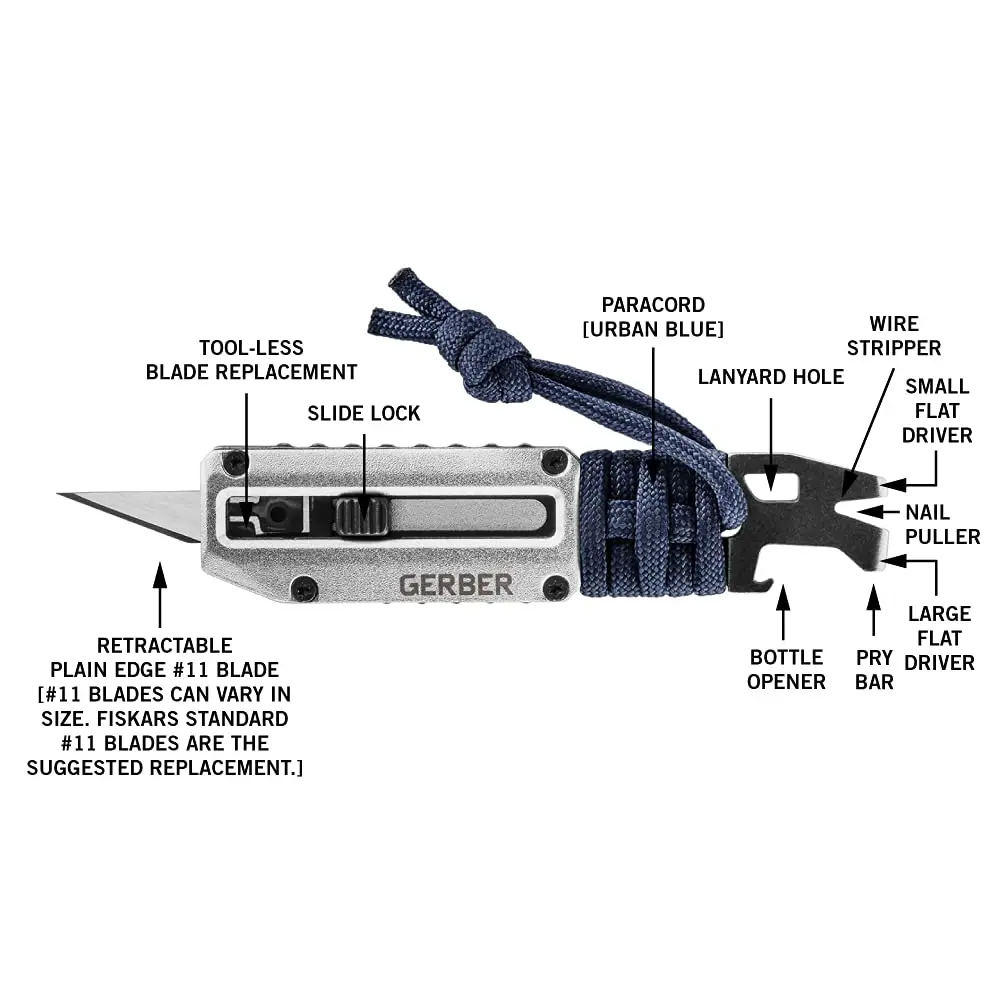 Gerber Prybrid X EDC Pocket Knife Multitool with Bottle Opener, Urban Blue | 10.16 cm (4 inches) Folded - view 3