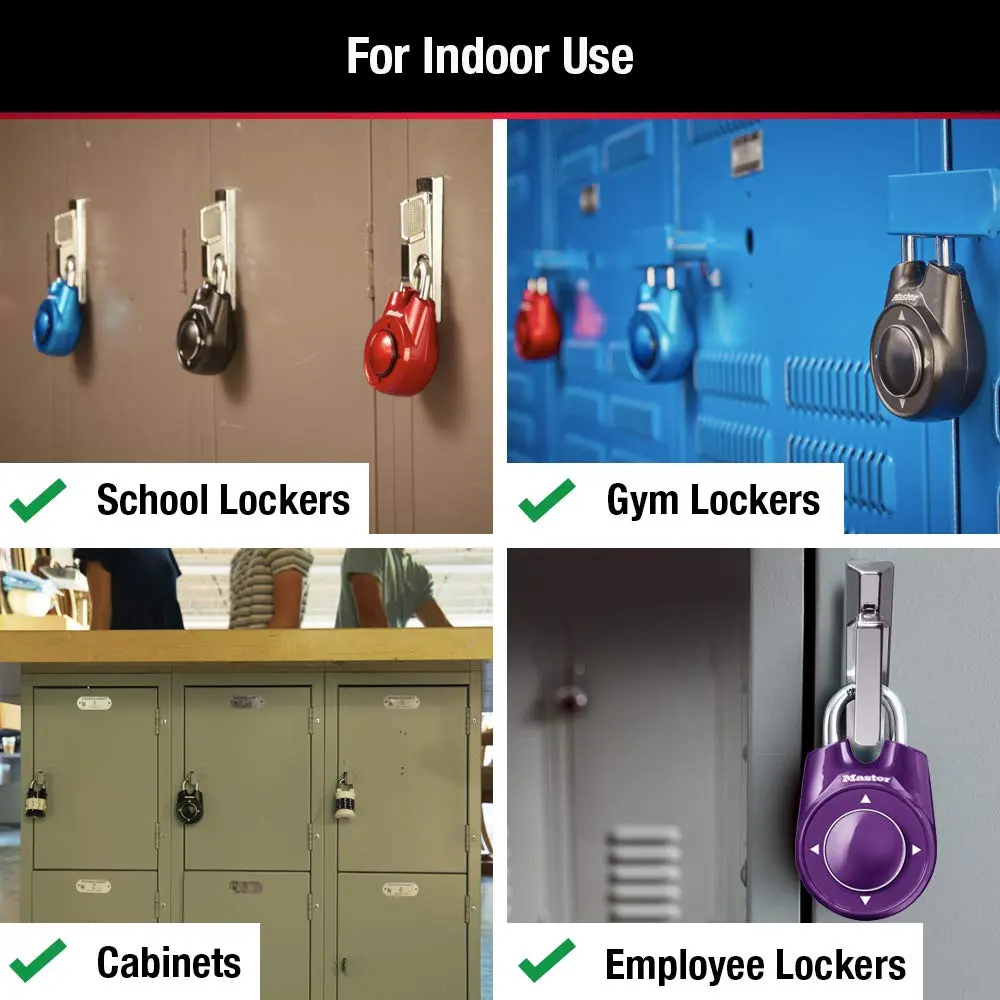 Master Lock 1500iD Set Your Own Directional Combination Padlock, Blue | Fast Secure Lock for School & Gym - view 3