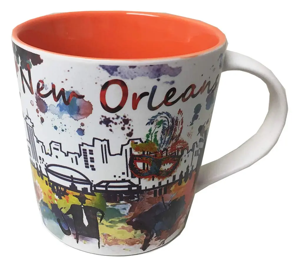 Artisan Owl New Orleans Watercolor Ceramic Souvenir Mug 16oz | Vibrant City Skyline - main product image