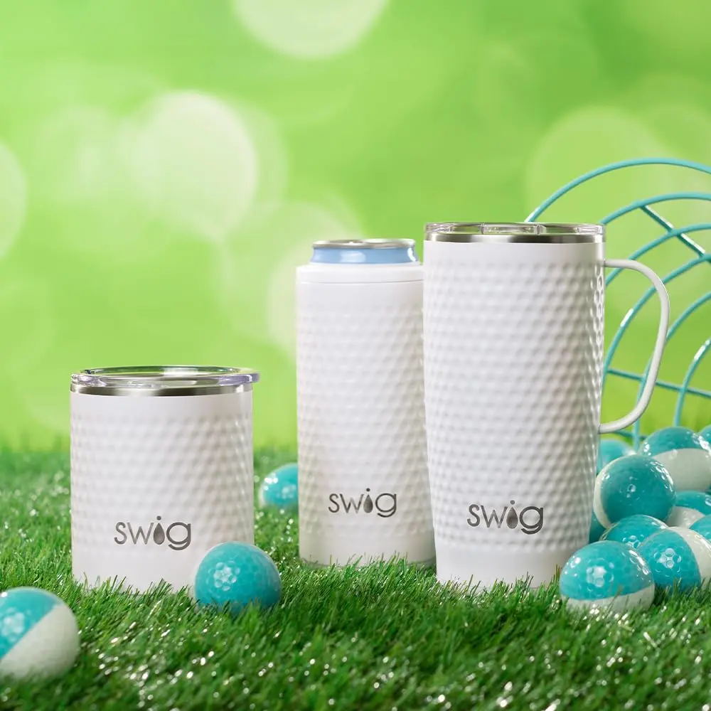 Swig Life 12oz Insulated Skinny Can Cooler for Slim Cans | Golf Ball Design Keeps Drinks Cold 12H - view 3