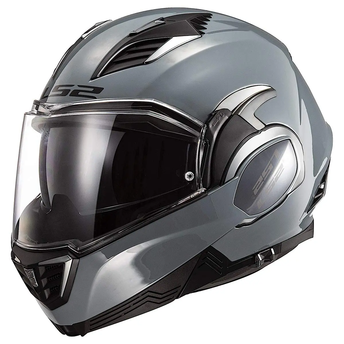 LS2 Helmets Valiant II Modular Helmet (Gloss Battleship Gray - X-Small) | DOT Approved Flip-up Motorcycle Helmet - main product image