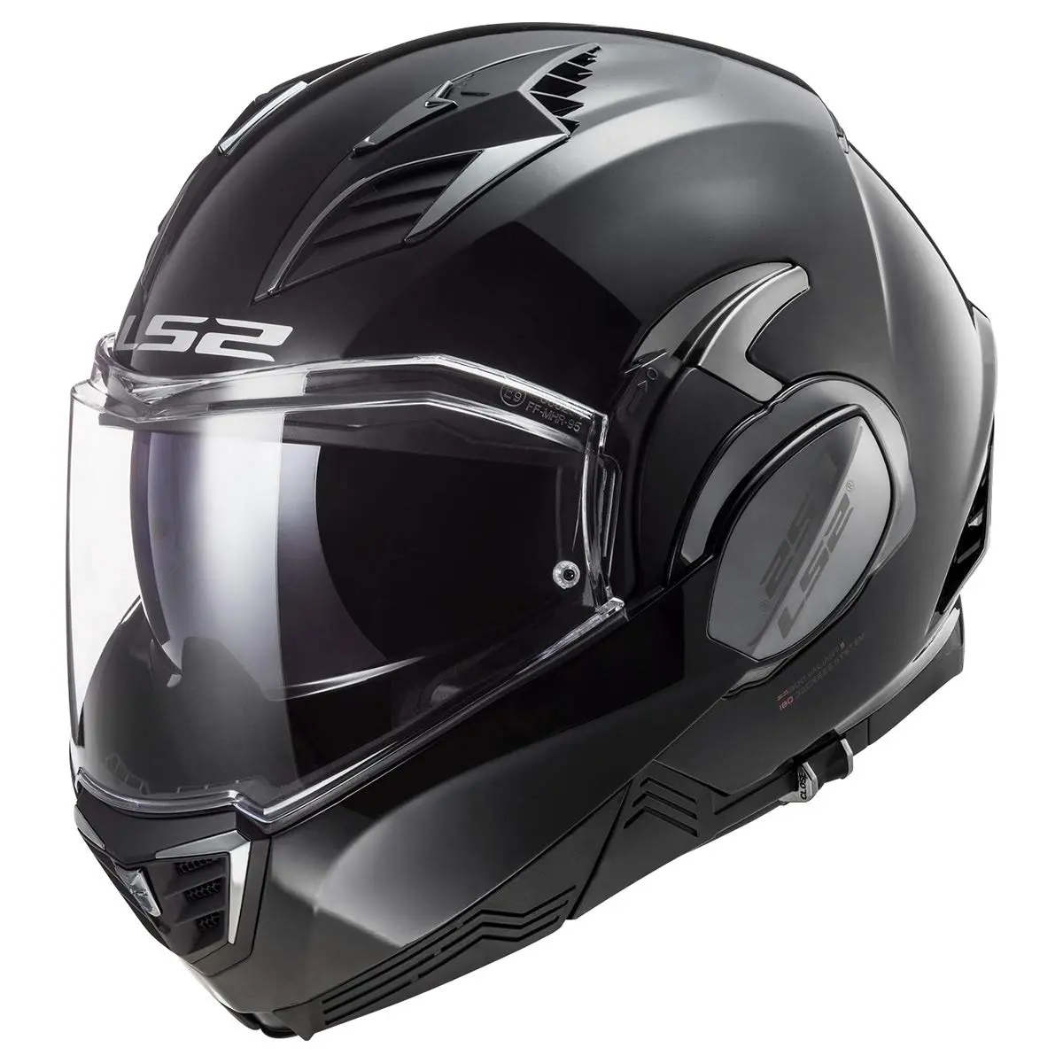 LS2 Helmets Valiant II Modular Helmet (Gloss Blackout - X-Small) | DOT Approved, Lightweight & Aerodynamic - main product image