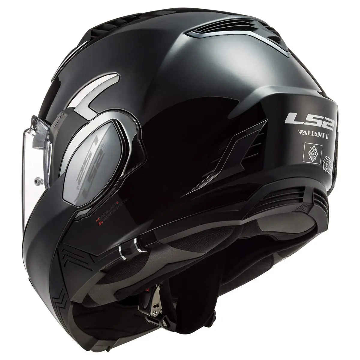 LS2 Helmets Valiant II Modular Helmet (Gloss Blackout - X-Small) | DOT Approved, Lightweight & Aerodynamic - view 4