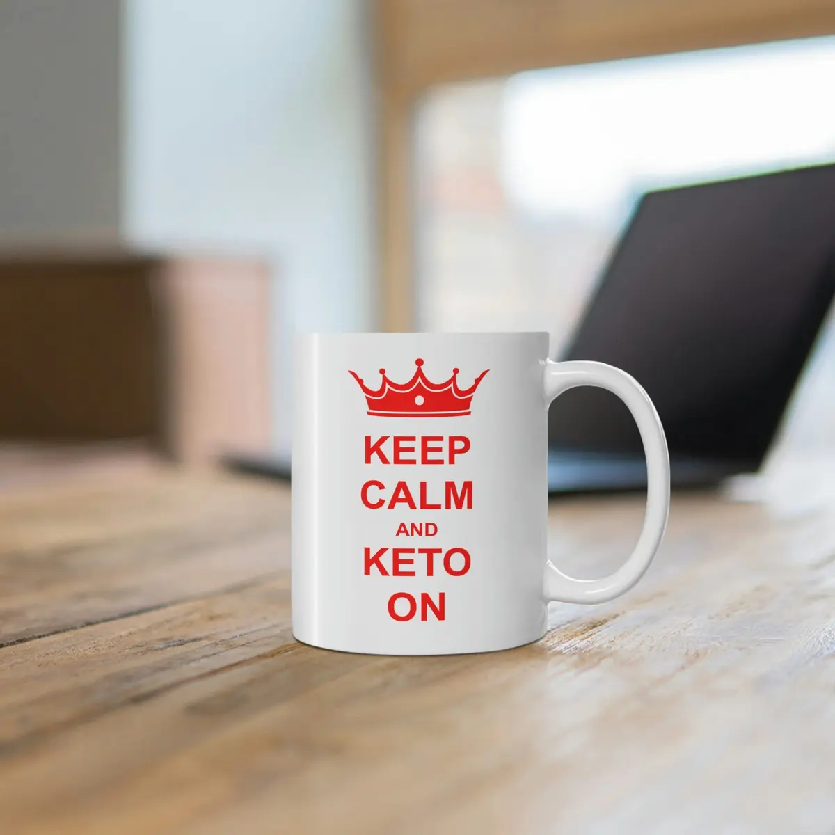 Rave Keep Calm & Keto On Coffee Mug 325ml (11 Fl Oz) | Humorous Keto Gift for Men & Women - view 5