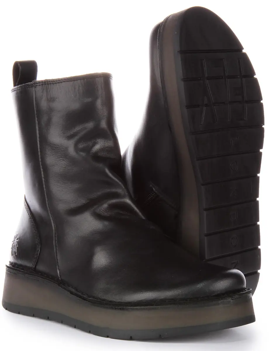 FLY London Women's Reno053fly Ankle Boots, black, US 8/8.5 | Chunky Heel & Slip-On Comfort - view 5