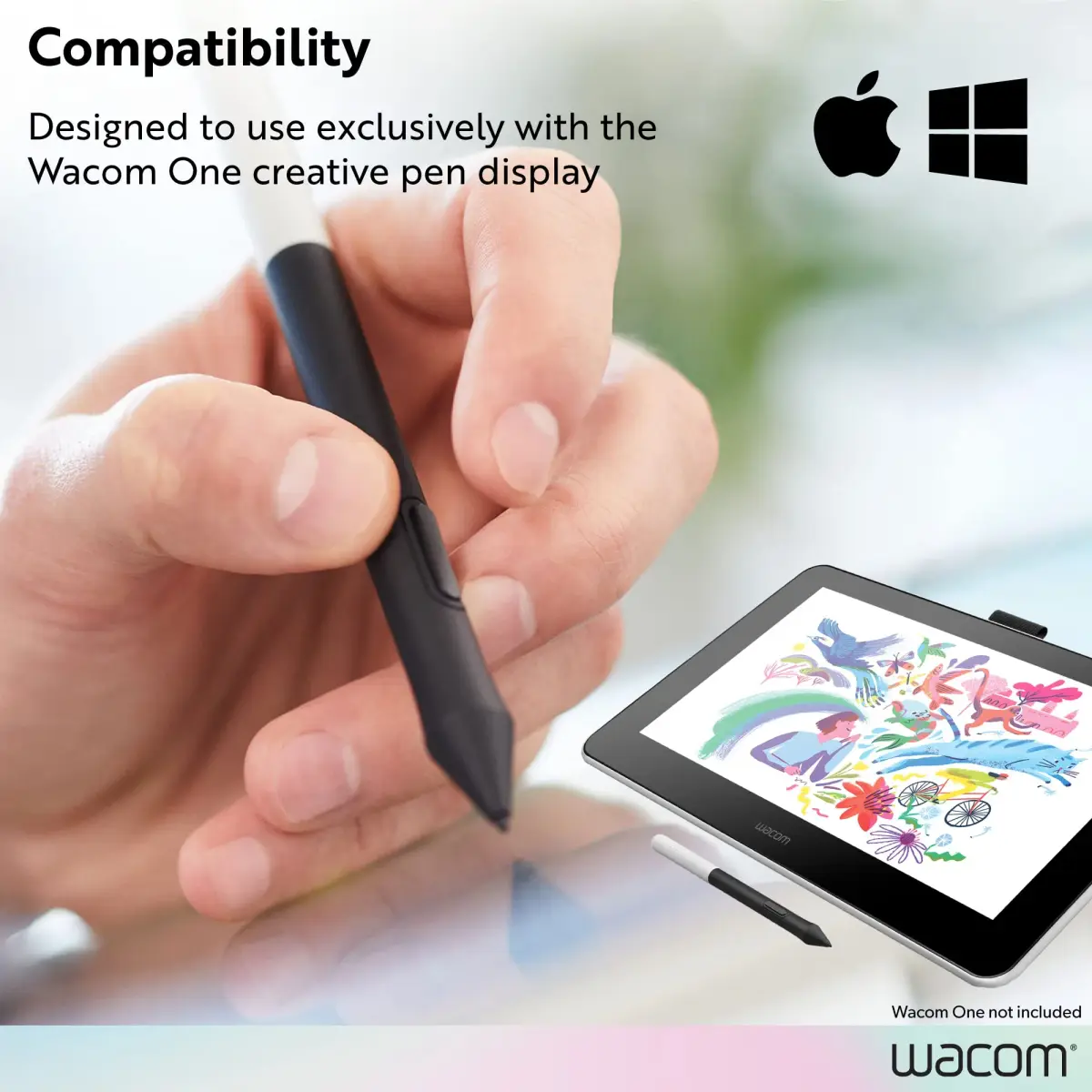 Wacom One Pen Replacement Stylus | Cordless, Battery-Free, Pressure Sensitive - view 7