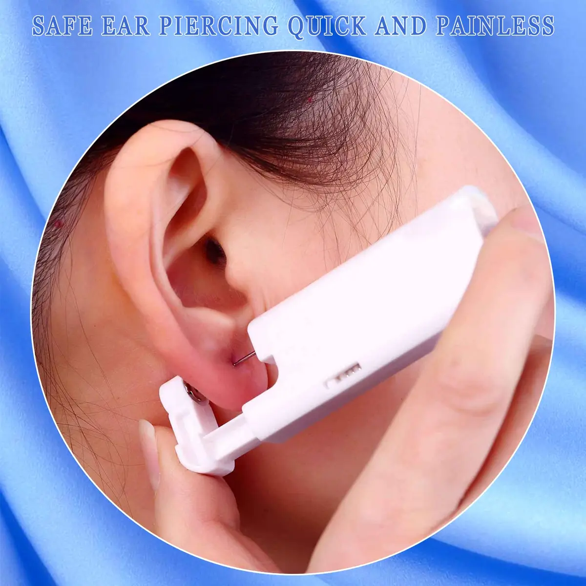 KAIQIKAIXI 2Pcs Ear Piercing Kit with 5mm Silver Stainless Steel Studs & Cleaning Pads | Automatic & Painless Household Piercing Tools - view 7