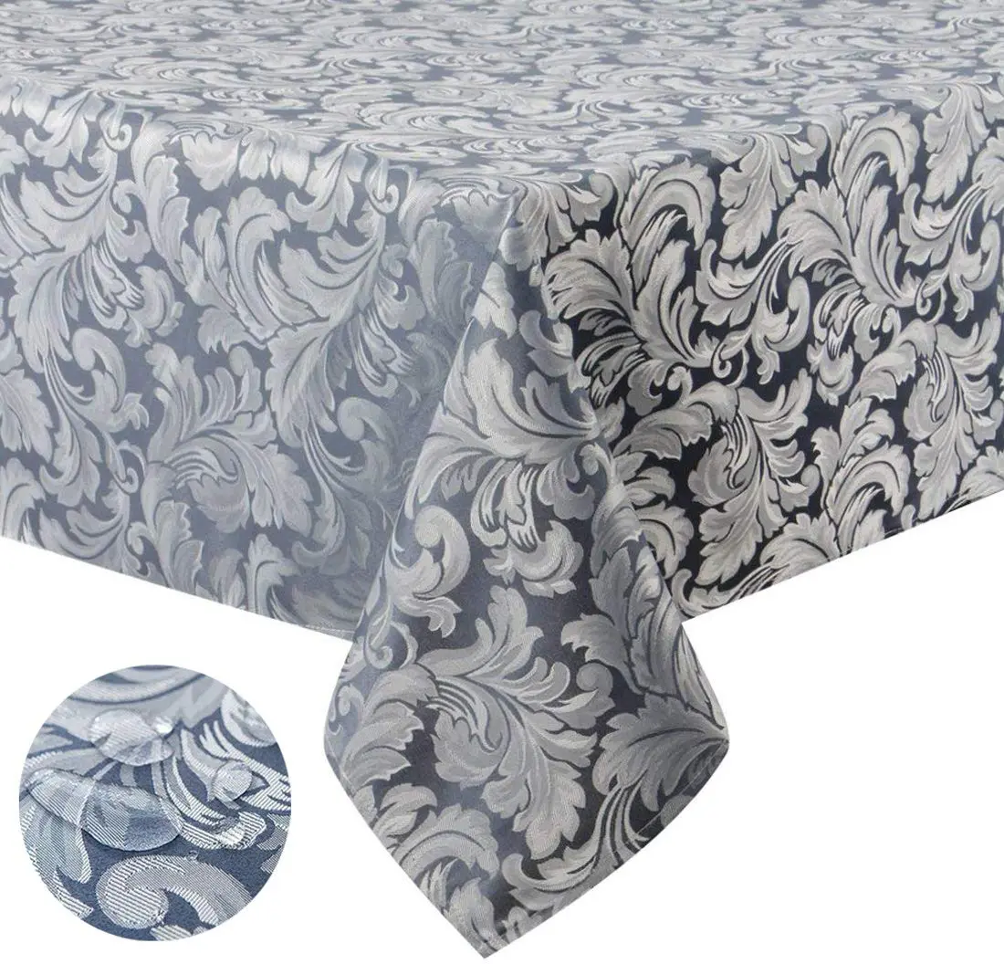 Tektrum 70 x 70 inch Square Damask Jacquard Tablecloth - Waterproof & Stain Resistant - main product image