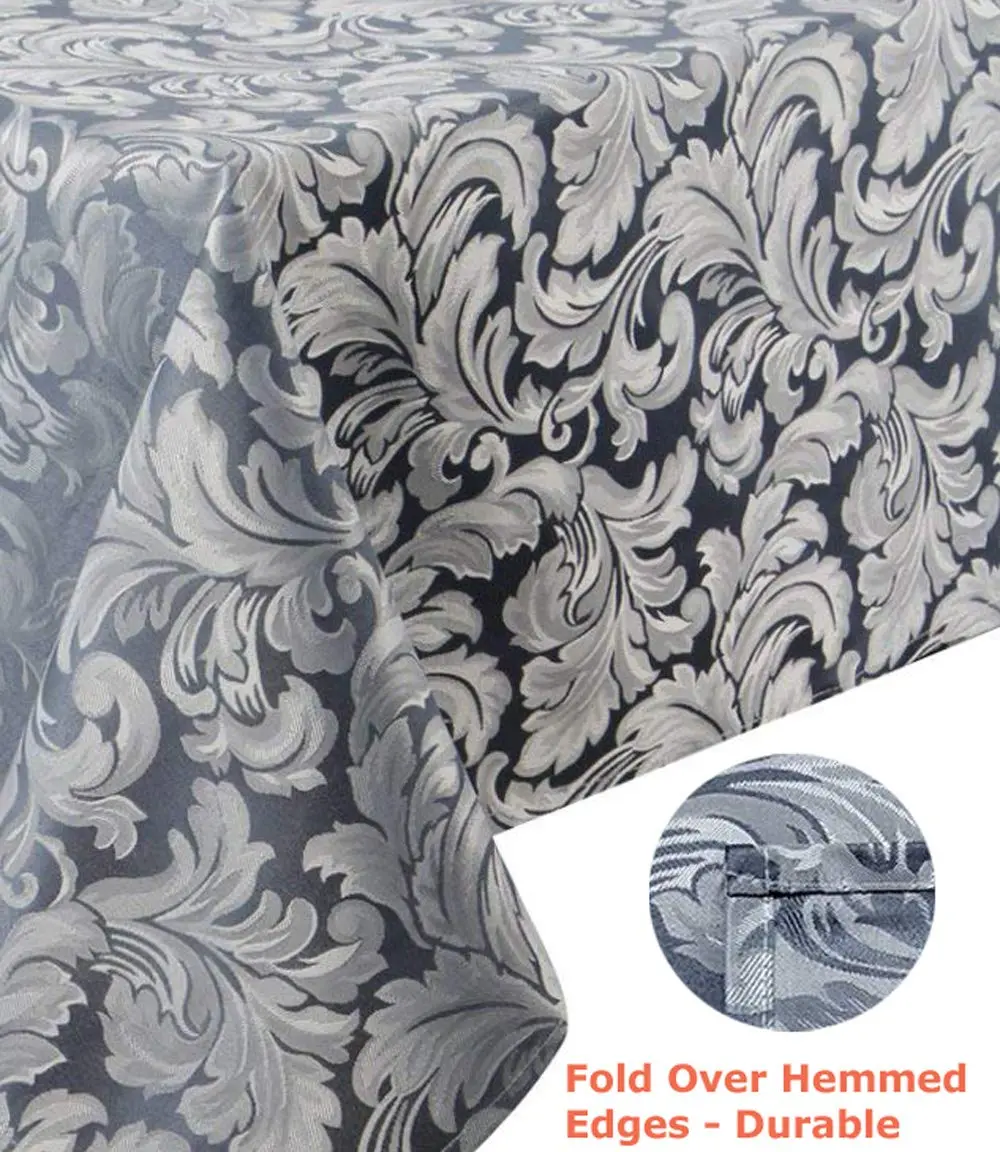 Tektrum 70 x 70 inch Square Damask Jacquard Tablecloth - Waterproof & Stain Resistant - view 3