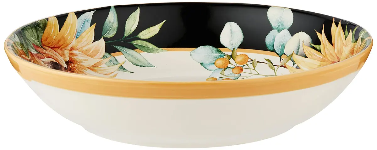 Certified International Sunflower Fields 144 oz. (4250 ml) Serving/Pasta Bowl | Elegant Floral Ceramic Dishware - main product image