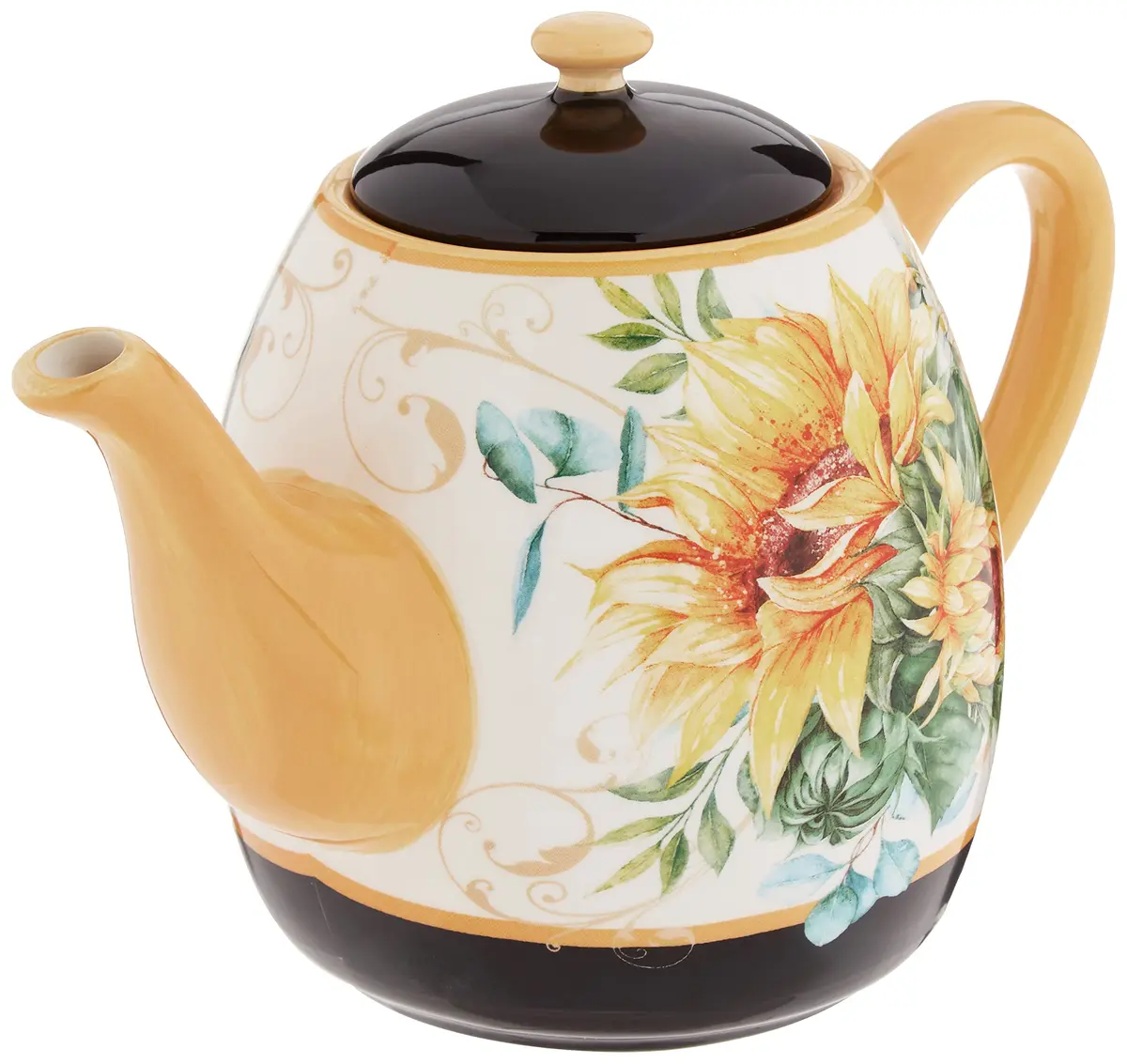 Certified International Sunflower Fields 40 oz Ceramic Teapot with Lid | Floral Design, 40 oz Capacity, Dishwasher Safe - view 2
