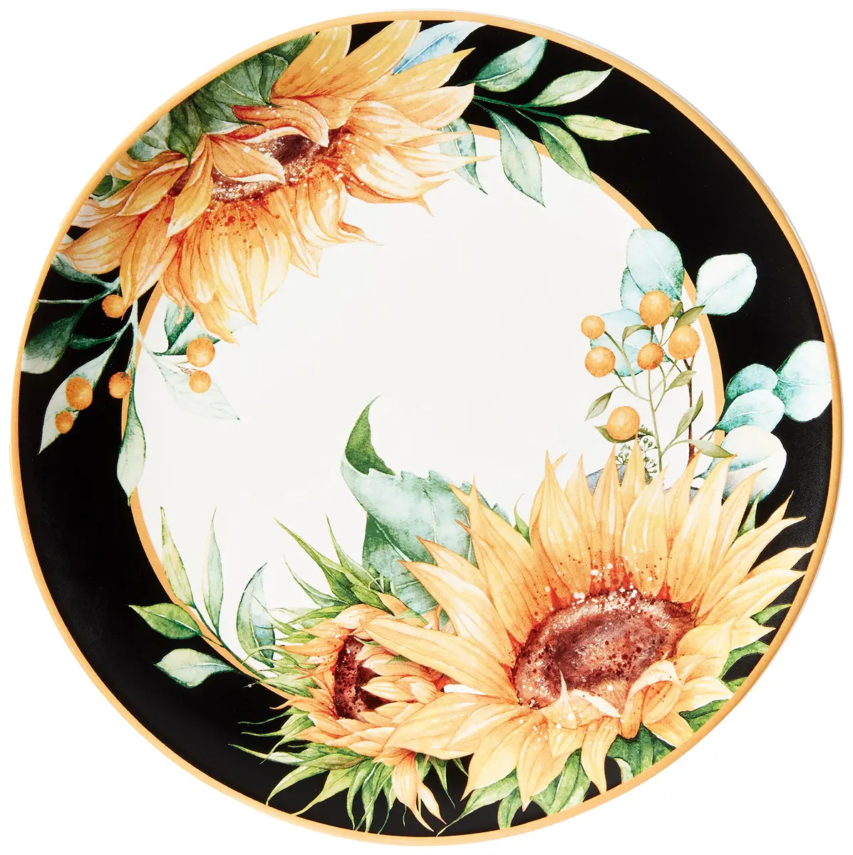 Certified International Sunflower Fields 10.75" Dinner Plates, Multi Colored, Large, Set of 4 | Farmhouse Style Ceramic Dinnerware - view 2