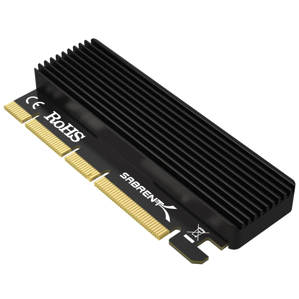 Sabrent M.2 NVMe SSD to PCIe Adapter Card with Heatsink | Supports PCIe x16/x8/x4 Slots, NVMe SSDs 2230-2280 - main product image