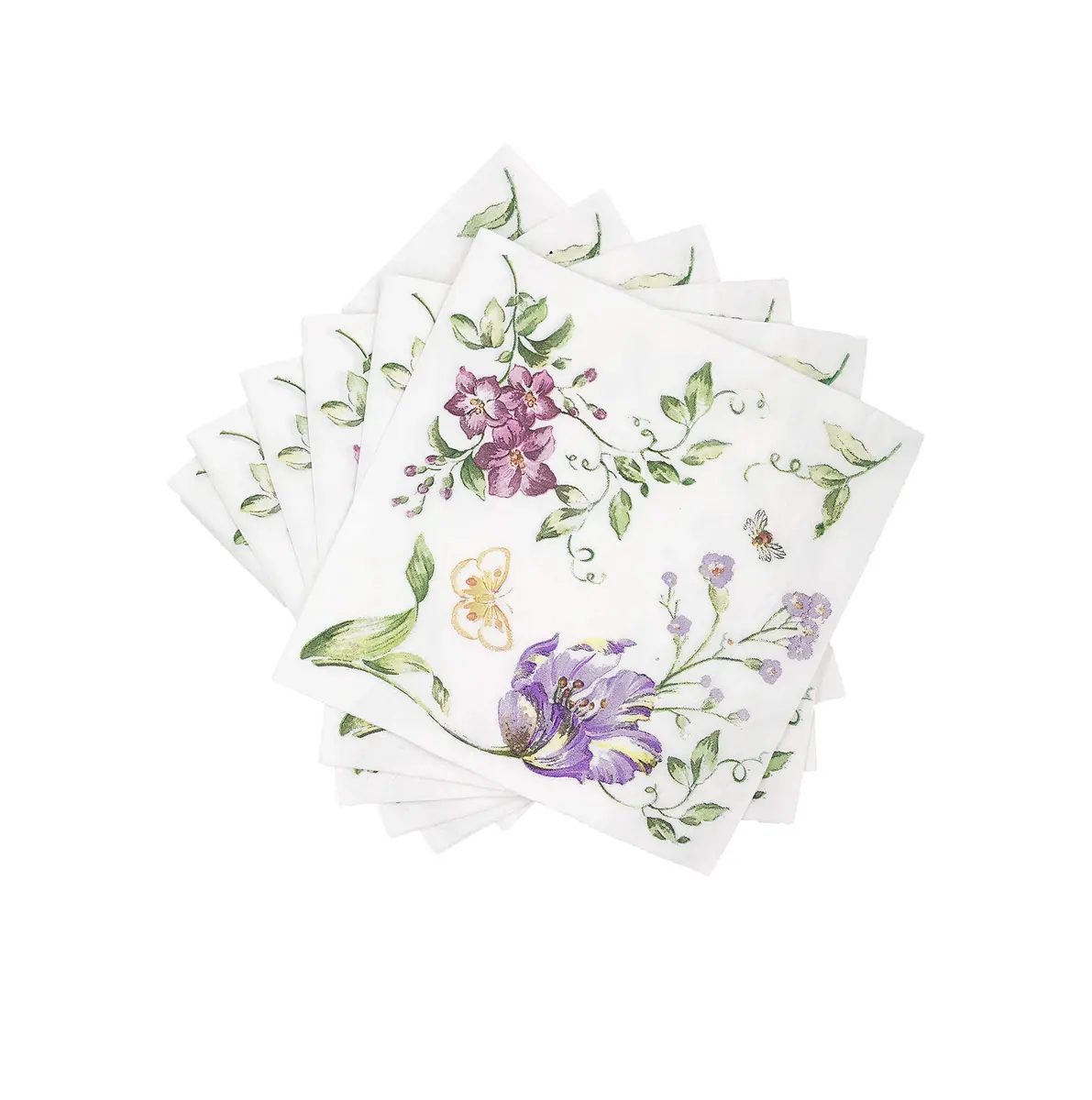 CIDBEST WallyE Decoupage Napkins 80 Pack | Flower & Butterfly Design for Weddings & Parties - main product image