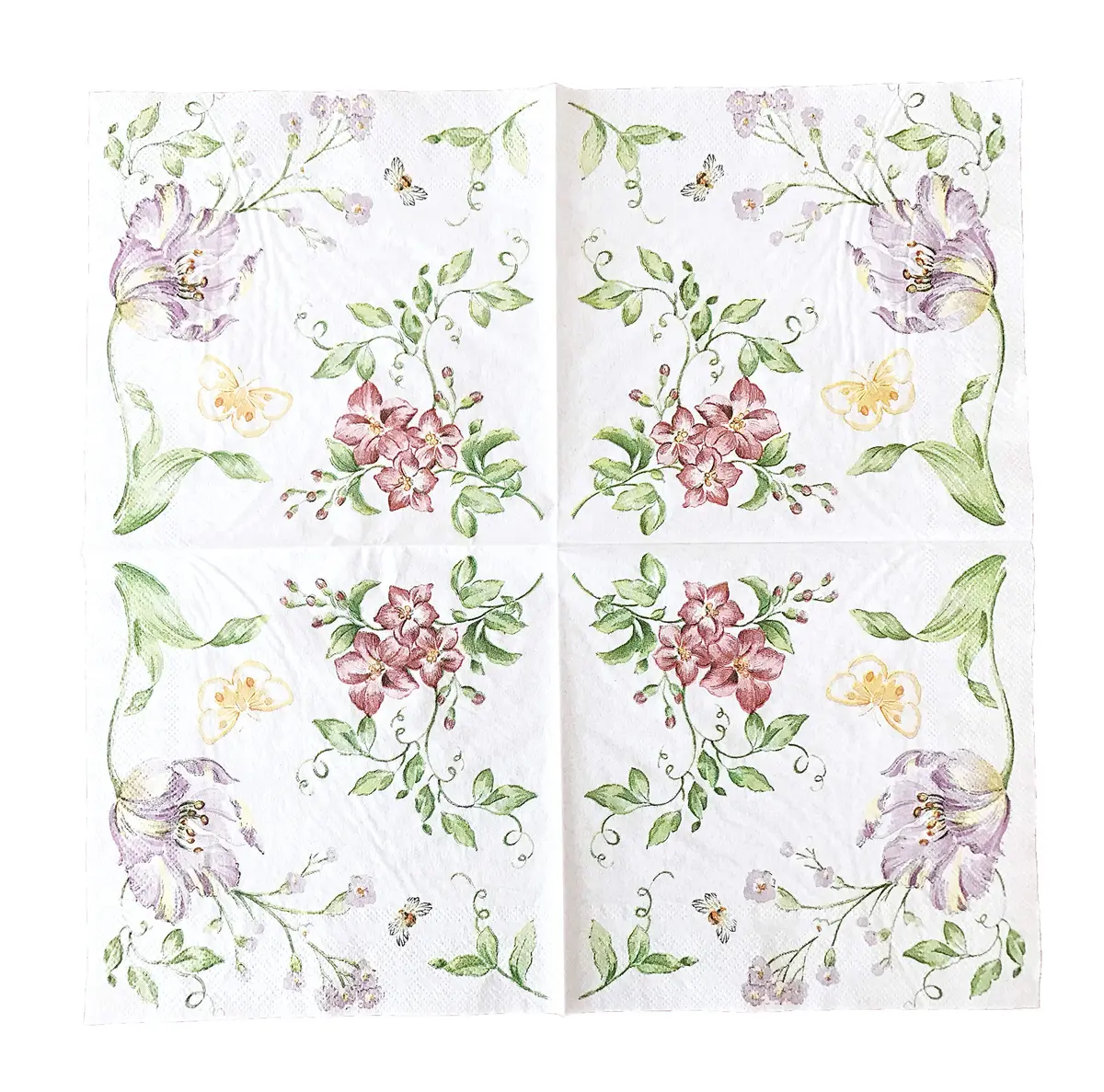 CIDBEST WallyE Decoupage Napkins 80 Pack | Flower & Butterfly Design for Weddings & Parties - view 2