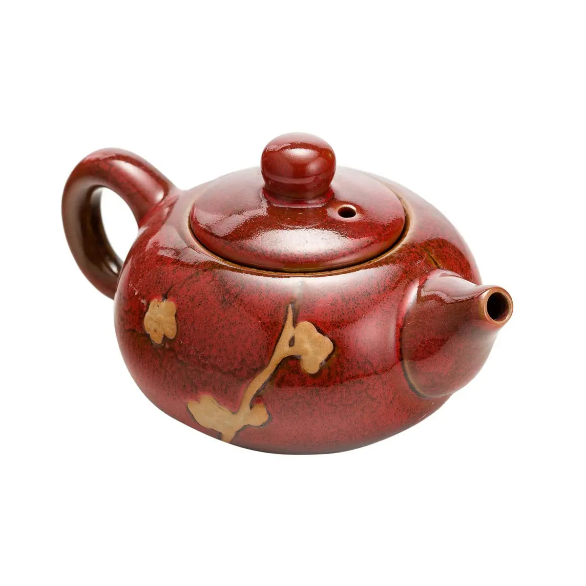 TJ Global Ceramic Tea Set with Teapots & Cups | Handmade Traditional Tea Ceremony Set (Red, 8 FL OZ) - view 5
