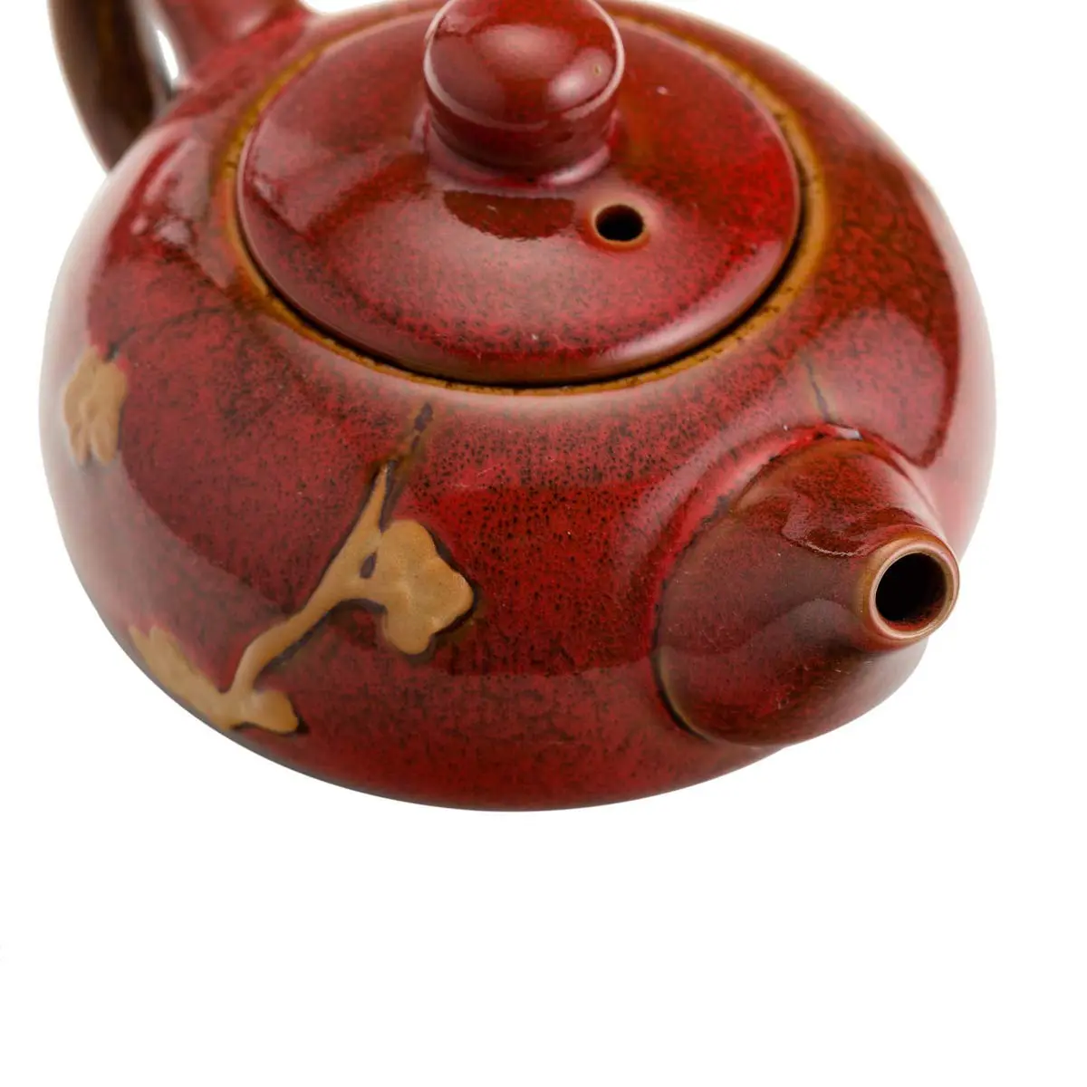 TJ Global Ceramic Tea Set with Teapots & Cups | Handmade Traditional Tea Ceremony Set (Red, 8 FL OZ) - view 6