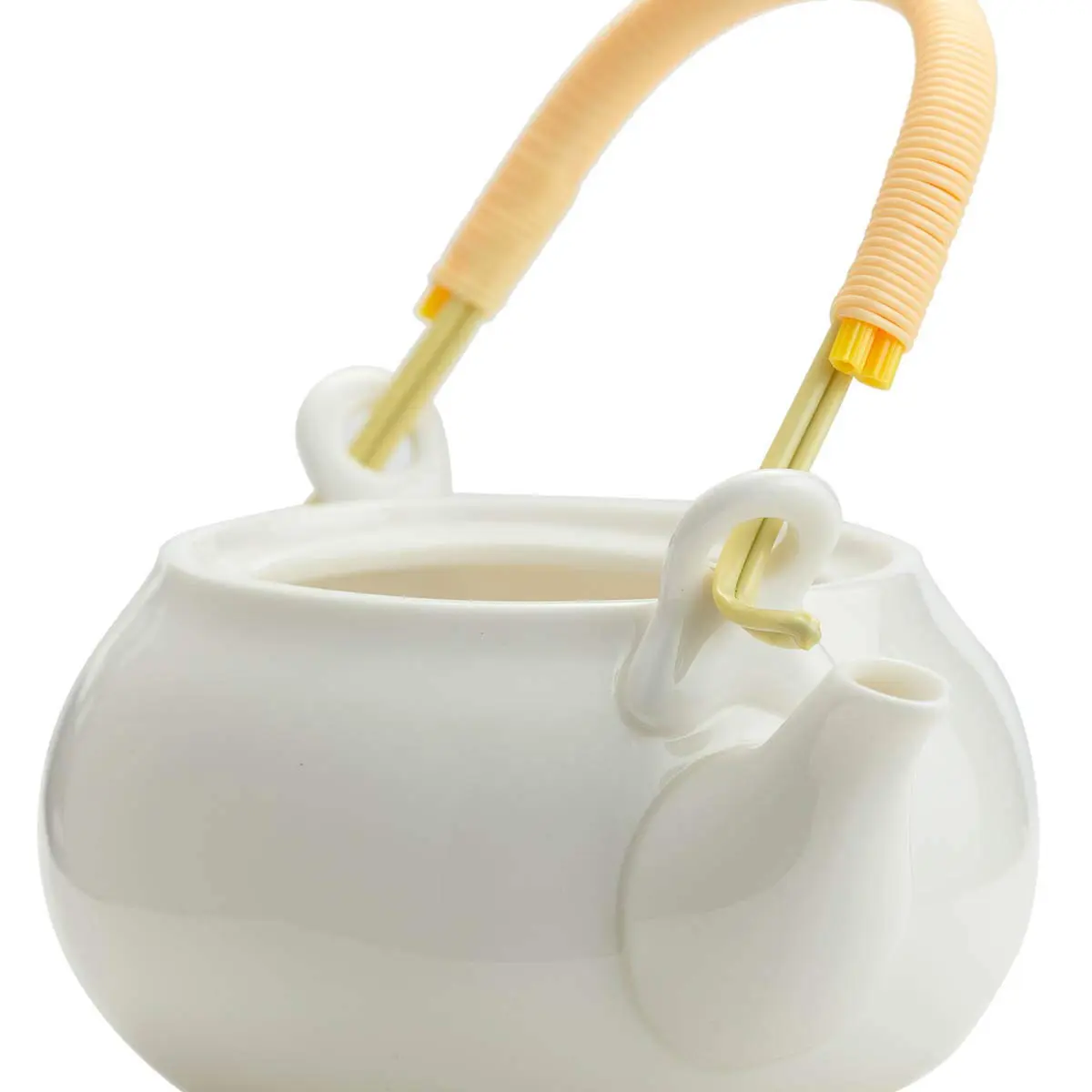 TJ Global White Porcelain Tea Set with Gold Accents | 170ml (6 Fl Oz) Teapot & 6x 177ml (6 Fl Oz) Cups - view 7
