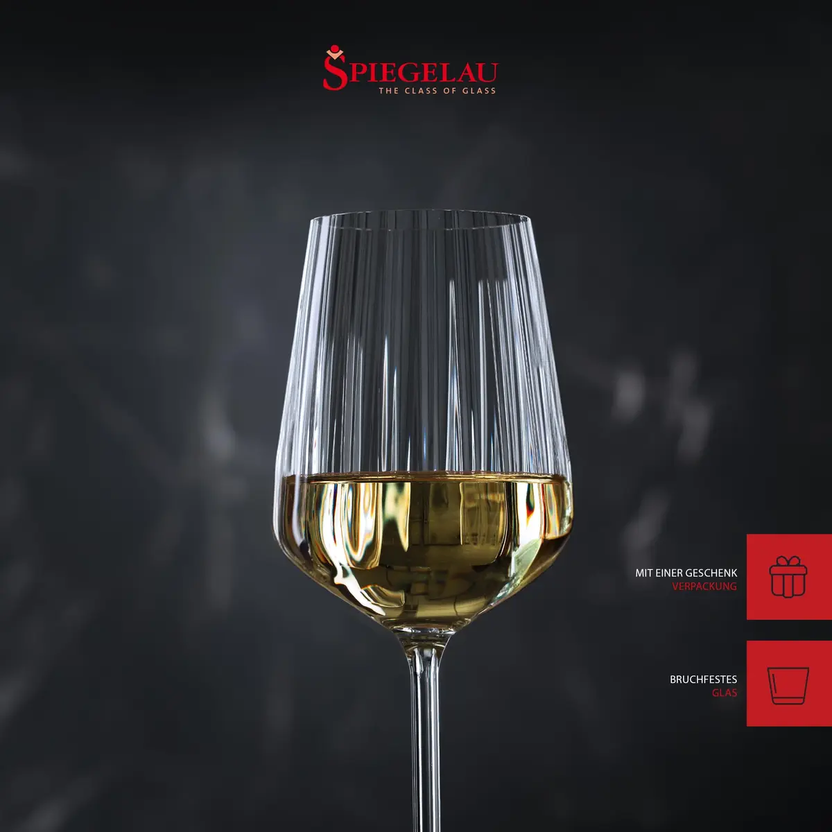 Spiegelau & Nachtmann White Wine Glass Set of 4 | Modern Diamond Shape, 440 ml, Dishwasher Safe - view 3
