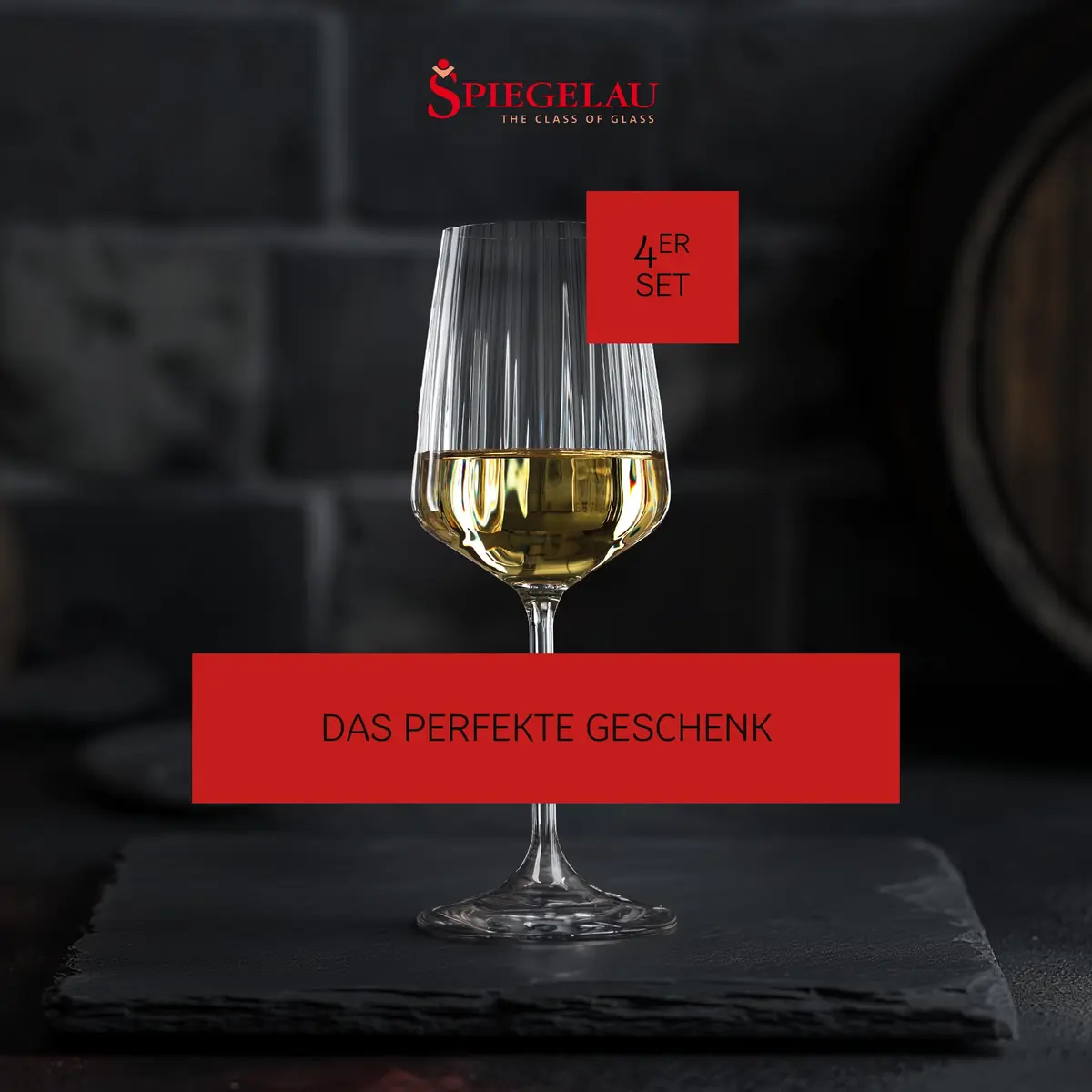 Spiegelau & Nachtmann White Wine Glass Set of 4 | Modern Diamond Shape, 440 ml, Dishwasher Safe - view 4