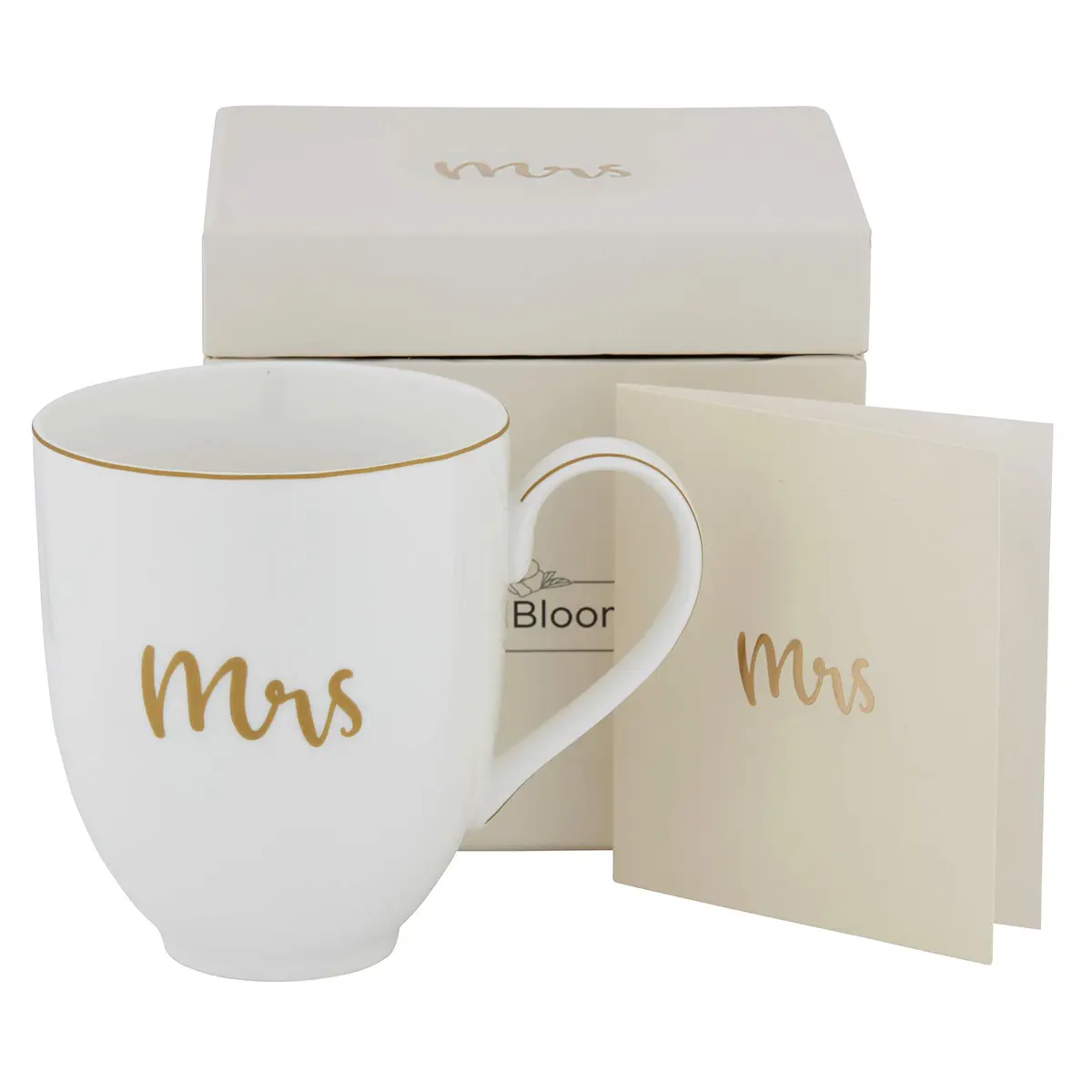 SipNBloom Mrs Coffee Mug Tea Cup | Bride Gift, Future Mrs, Engaged Mug, 13.5 oz, White - main product image