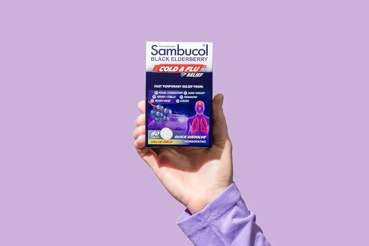 Sambucol Cold and Flu Relief Tablets - 60 Count | Quick-Dissolving Elderberry Medicine for Adults & Kids - view 7